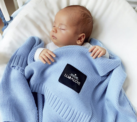 Kocyk bambusowy Baby blue LULLALOVE Kocyk bambusowy Baby blue LULLALOVE