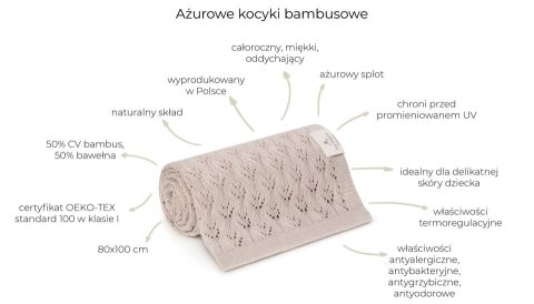 Ażurowy kocyk bambusowy My Memi 80x100 light beige Ażurowy kocyk bambusowy My Memi 80x100 light beige