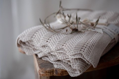 Bambusowy kocyk cream 80x100 - feather Bambusowy kocyk cream 80x100 - feather