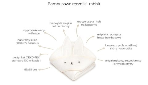 Bambusowy ręcznik light grey - rabbit Bambusowy ręcznik light grey - rabbit