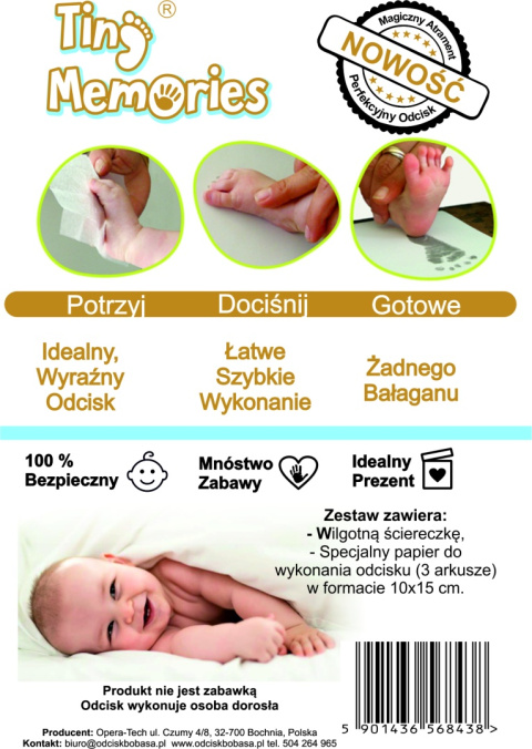 Tiny Memories - Potrójna Ramka Magic Ink - Biała Odcisk Bobasa Tiny Memories - Potrójna Ramka Magic Ink - Biała Odcisk Bobasa